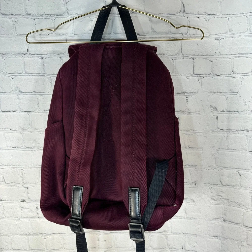 Everlane Modern Snap Backpack Burgundy Twill Laptop Bag Minimalist School Travel